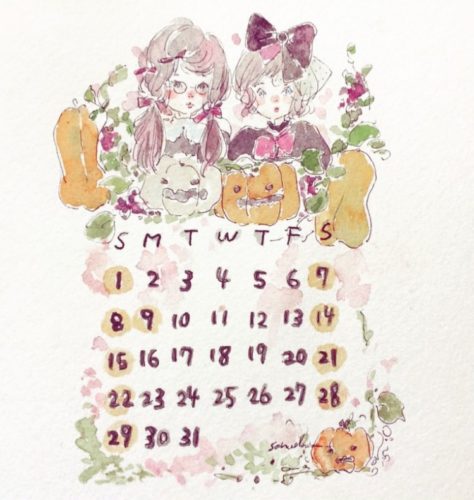 印刷可能 カレンダー イラスト 手書き Fuutou Sozai